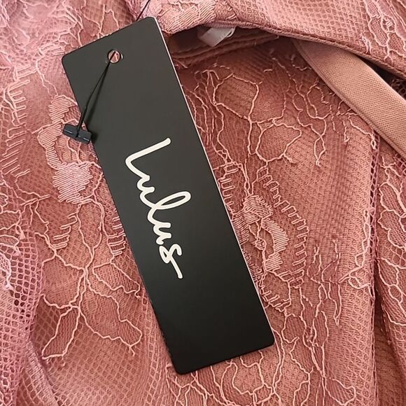 Lulus Fueled by Love Mauve Pink Lace Mini Skater Dress Size S - Picture 14 of 15